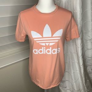 Adidas Peach Trefoil Tee size Medium